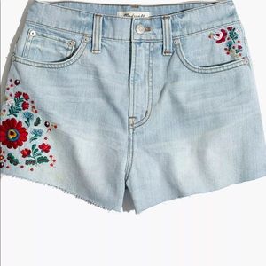 Madewell Perfect Jean Short Embroidered Edition
